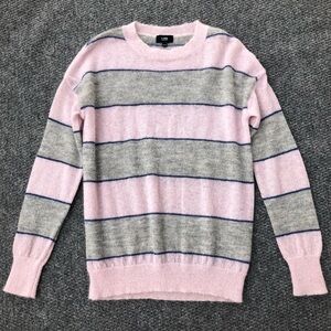 Line alpaca blend crew neck long sleeve lightweight open knit sweater size XS